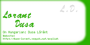 lorant dusa business card