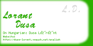 lorant dusa business card